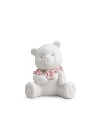 Orsetto Bianco con fiori Rosa | HERVIT Creations
