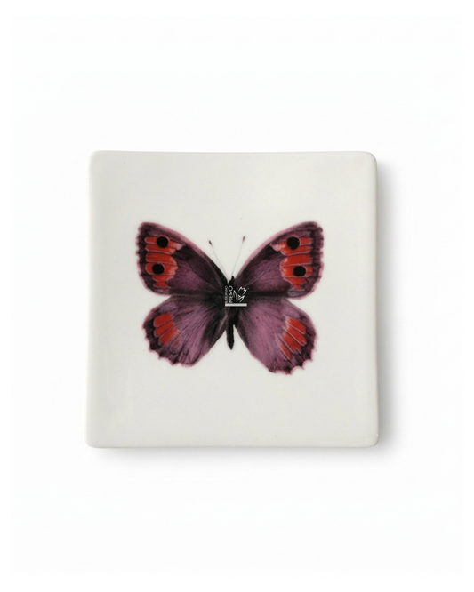 Sottobicchiere con Farfalla Viola e Rossa | HENRIETTE