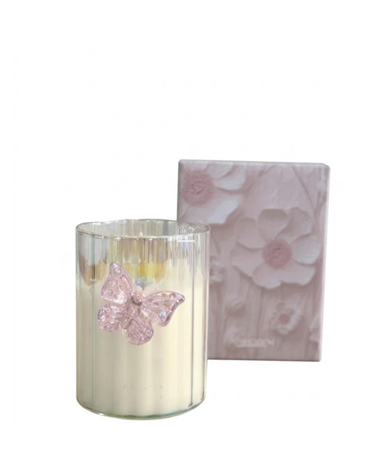 Candela Profumata Daisy J'adore Farfalla Rosa | HERVIT Creations
