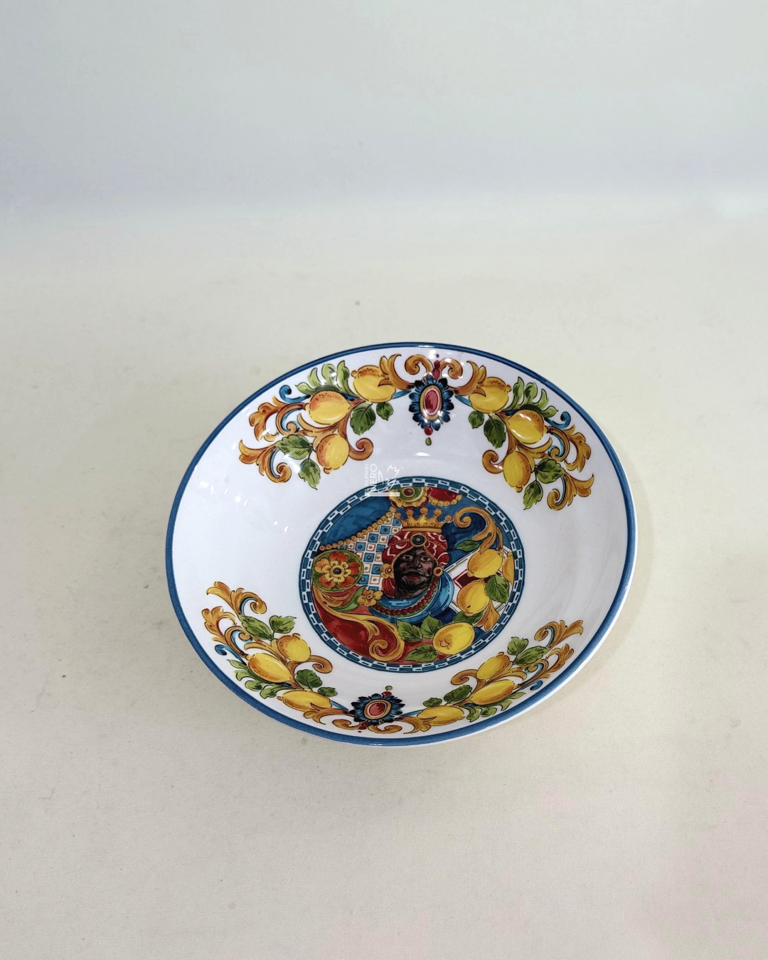 Piatto Fondo Caltagirone Testa di Moro Uomo e Limoni | EDG