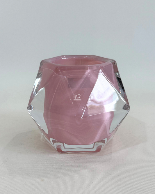 Portacandele Vetro Rosa | EDG