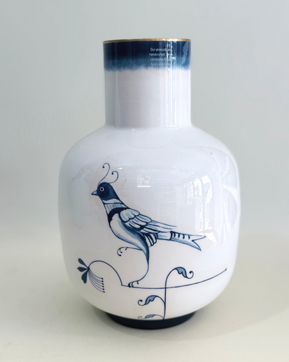 Vaso in Metallo con  Uccellino Blu