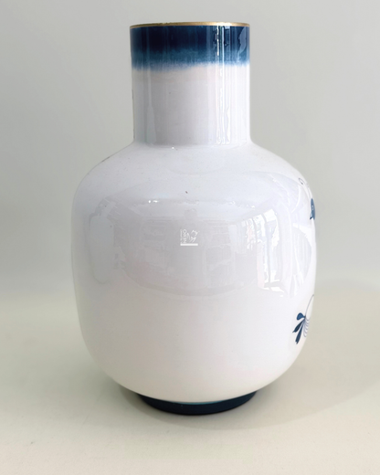 Vaso in Metallo con  Uccellino Blu