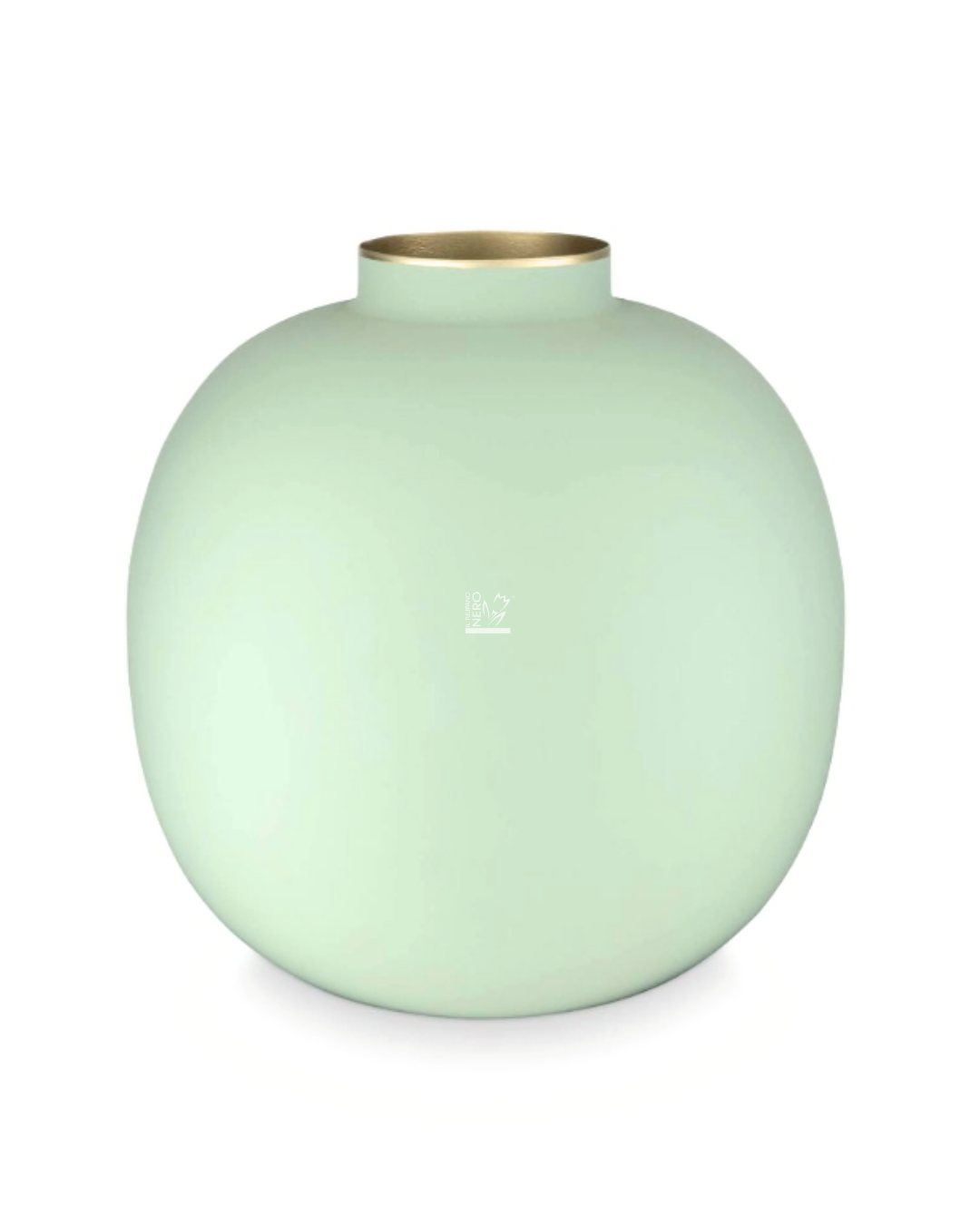 Vaso in Metallo Verde Salvia e Oro Piccolo