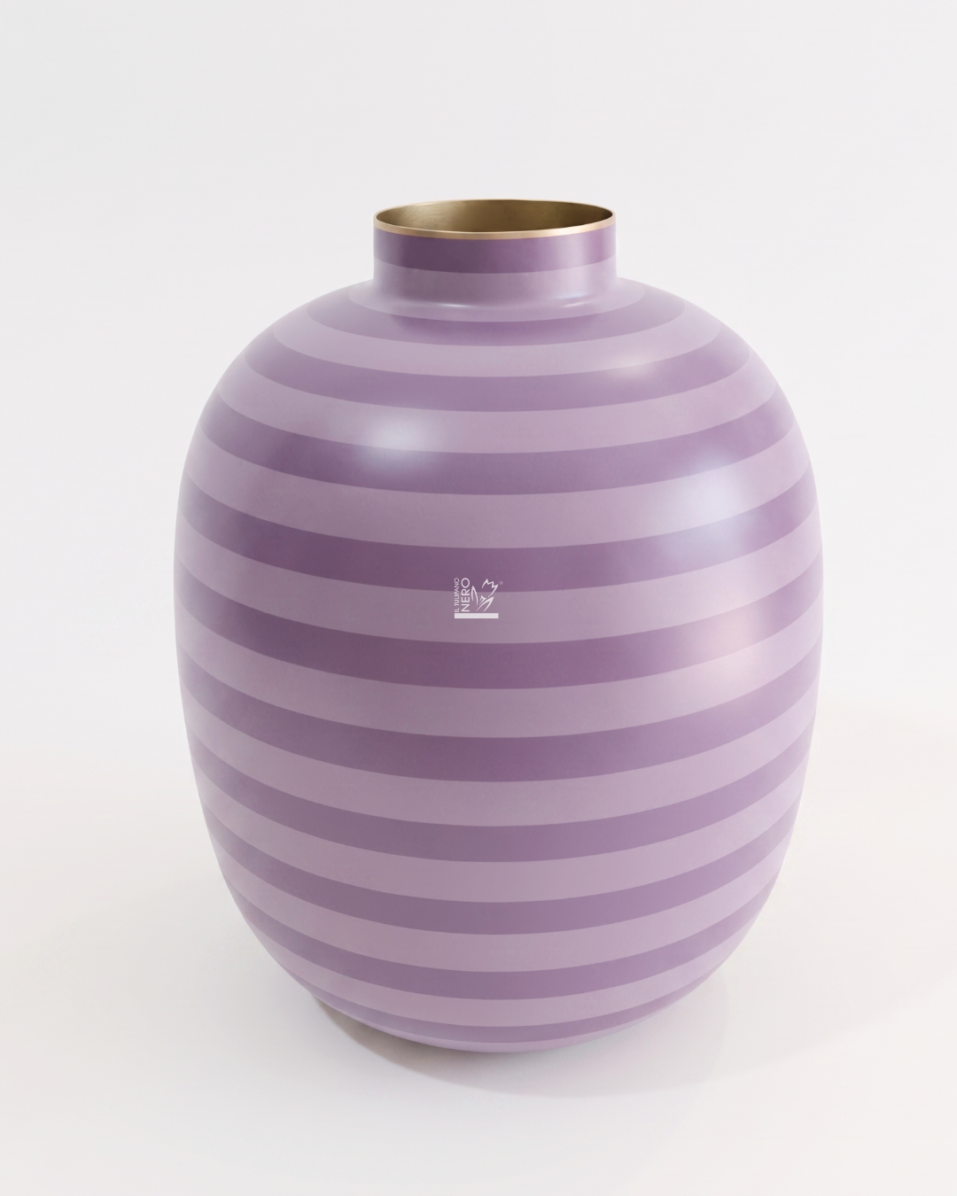 Vaso in Metallo a Righe Viola