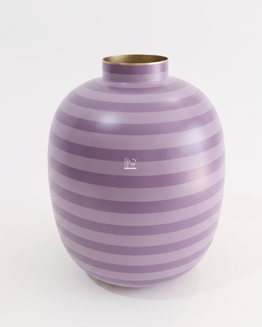 Vaso in Metallo a Righe Viola