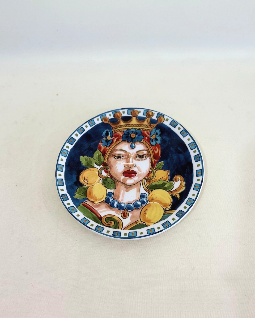 Piatto Piano Caltagirone Testa di Moro Donna e Limoni | EDG