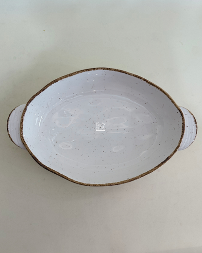 Pirofila Ovale Bianco Medio STONE | HENRIETTE