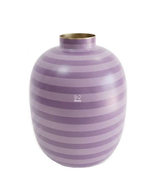 Vaso in Metallo a Righe Viola