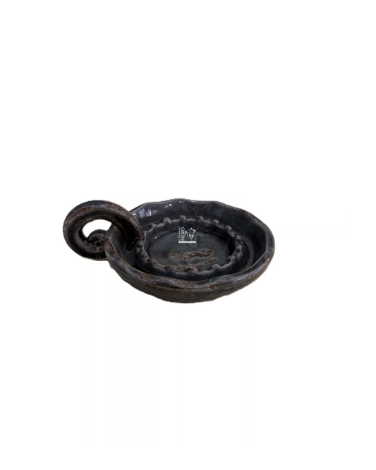Portacandele in Ceramica Antracite | Villa Collection