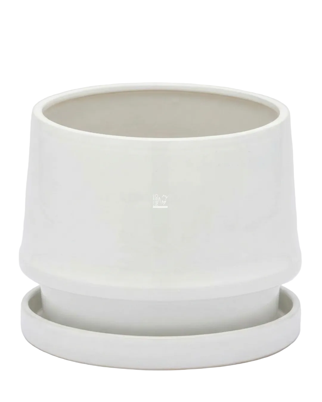 Vaso Bianco Trapezio con Piatto Grande | EDG