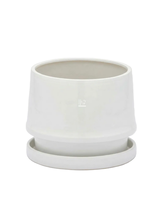 Vaso Bianco Trapezio con Piatto Medio | EDG