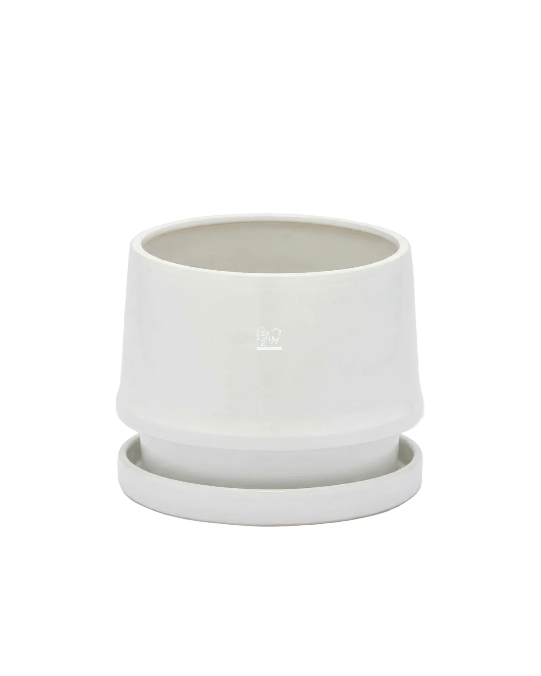 Vaso Bianco Trapezio con Piatto Piccolo | EDG