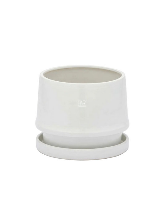 Vaso Bianco Trapezio con Piatto Piccolo | EDG